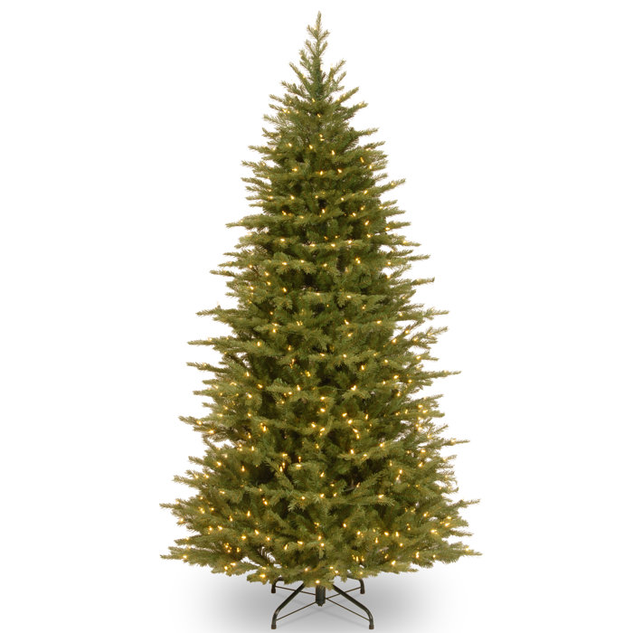 The Holiday Aisle® 7.5ft. Nordic Spruce Slim Tree with Dual Color LED